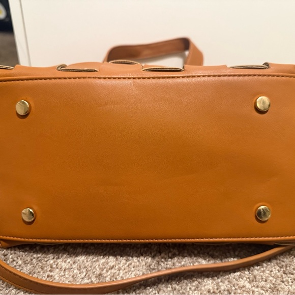 Antik Kraft woven leather crossbody camel cognac top handle - Picture 6 of 9